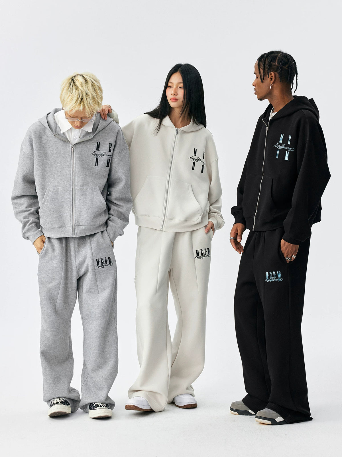 Logo Embroidered Wide-Leg Drawstring Sweatpants