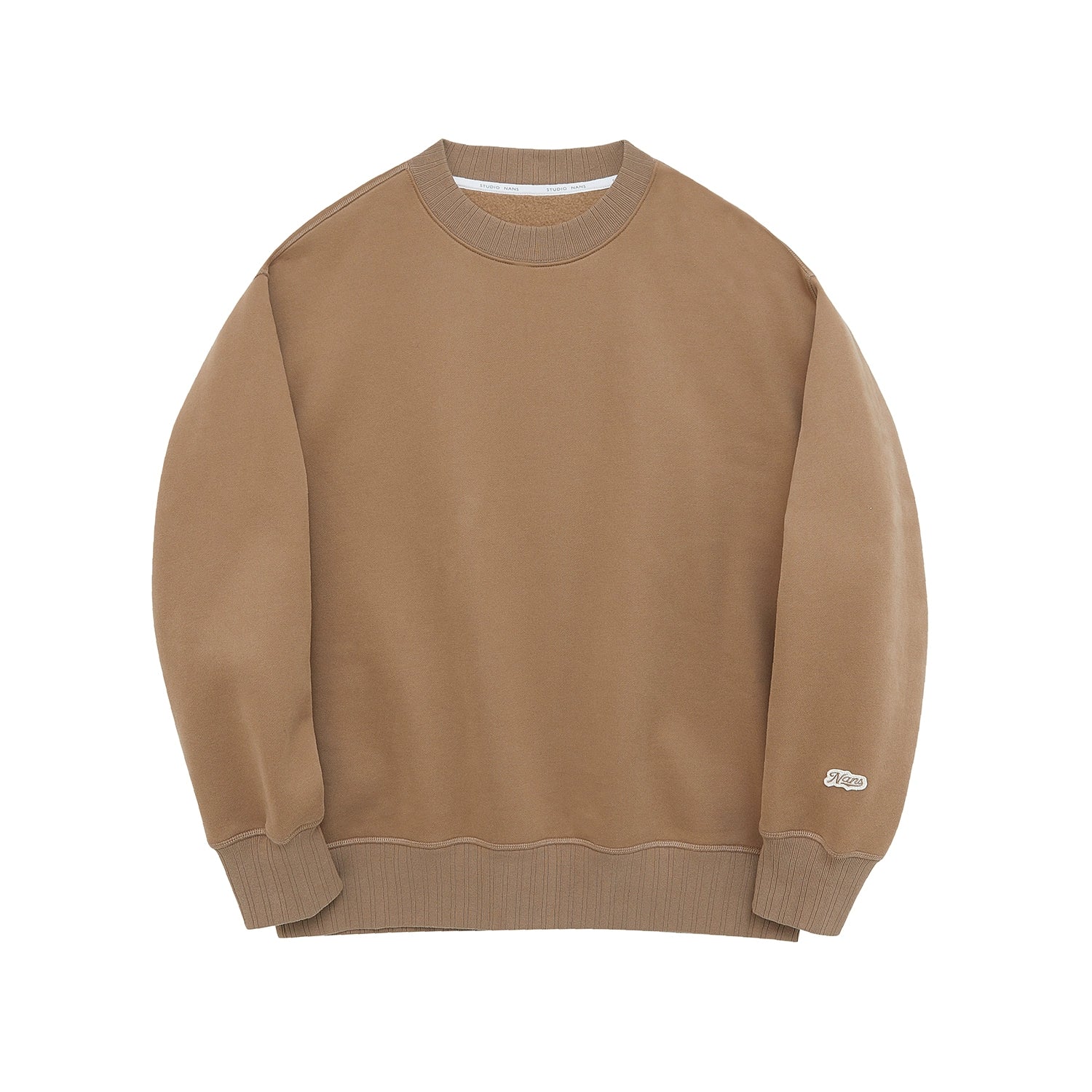 Ribbed Embroidered Crew Neck Sweatshirt