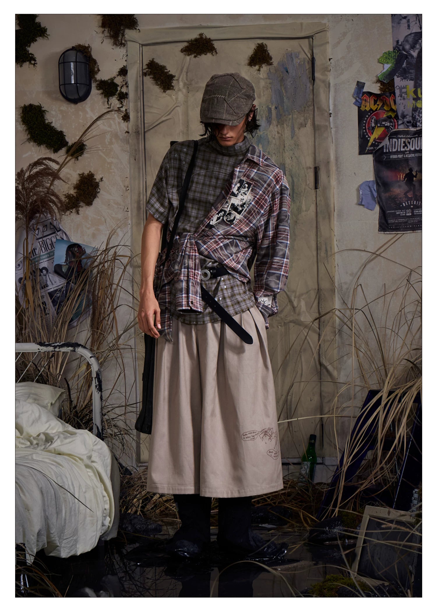 Language Blade Pleated Cropped Trousers - full outfit view