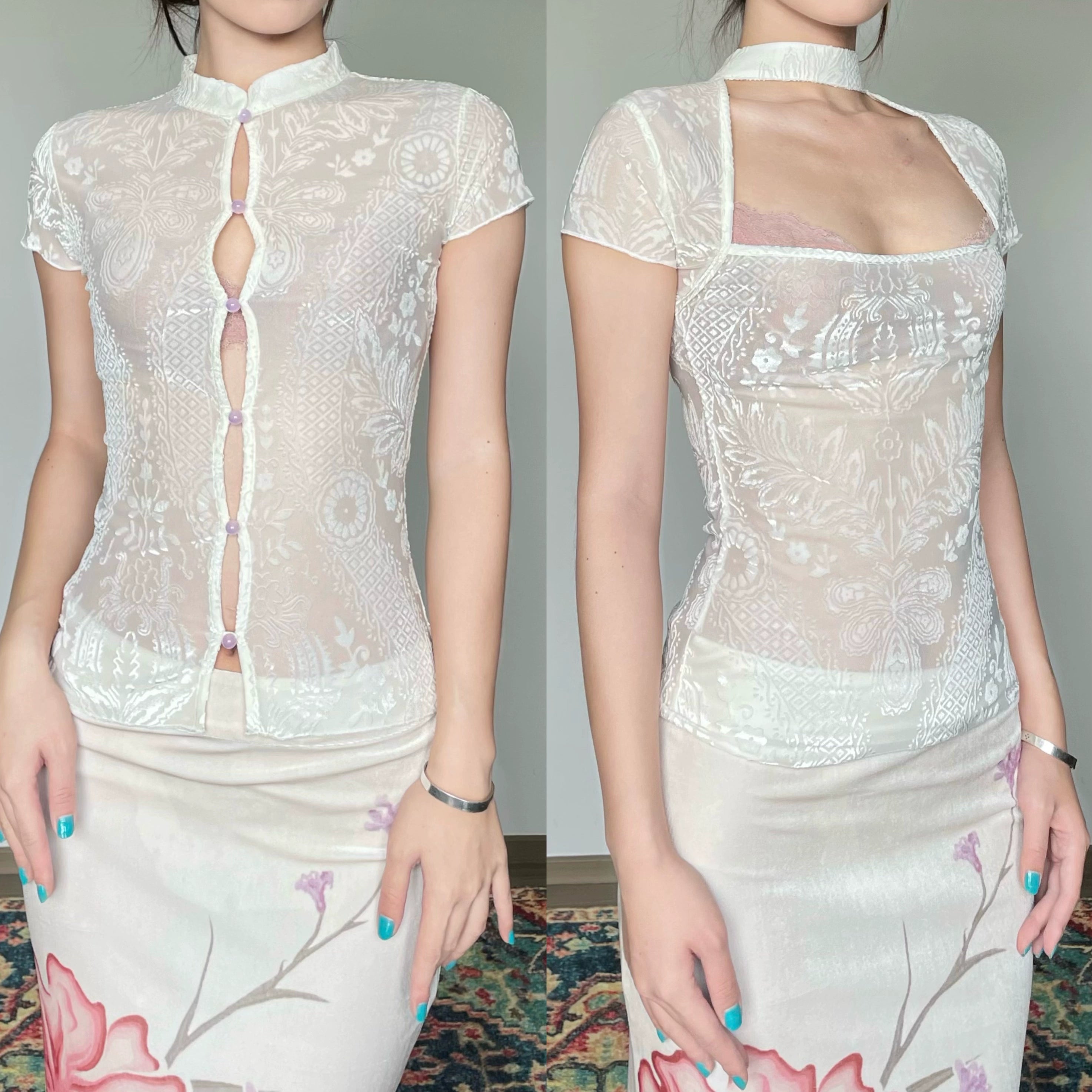 Lace Cheongsam Top