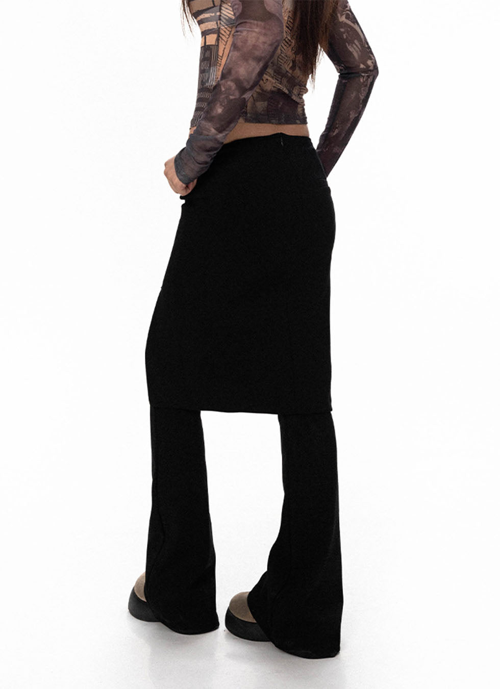 Layered Skirt-Over-Pants