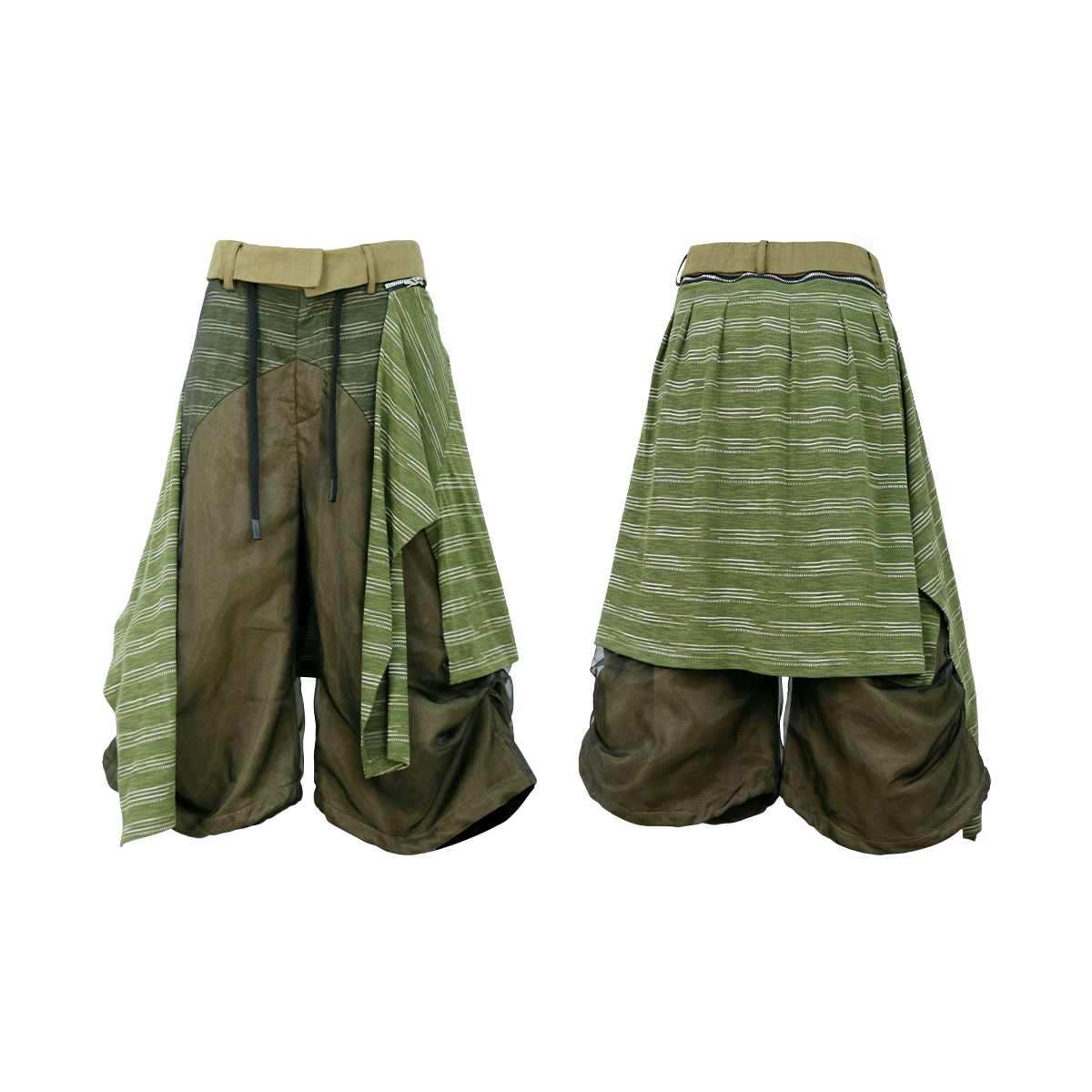 Zip Drape Barrel Cropped Pants
