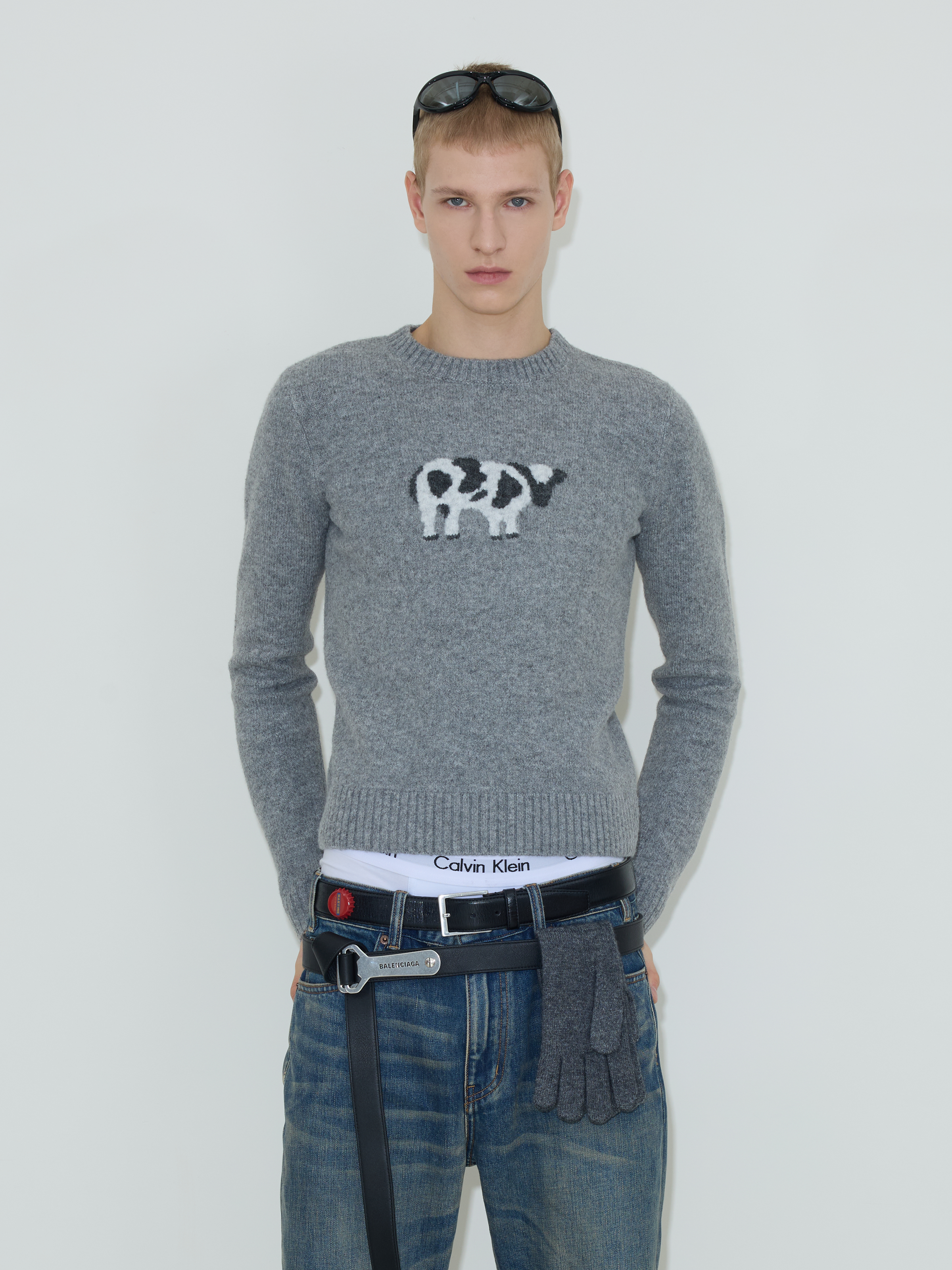 Pasture Echo Cow Knit Sweater