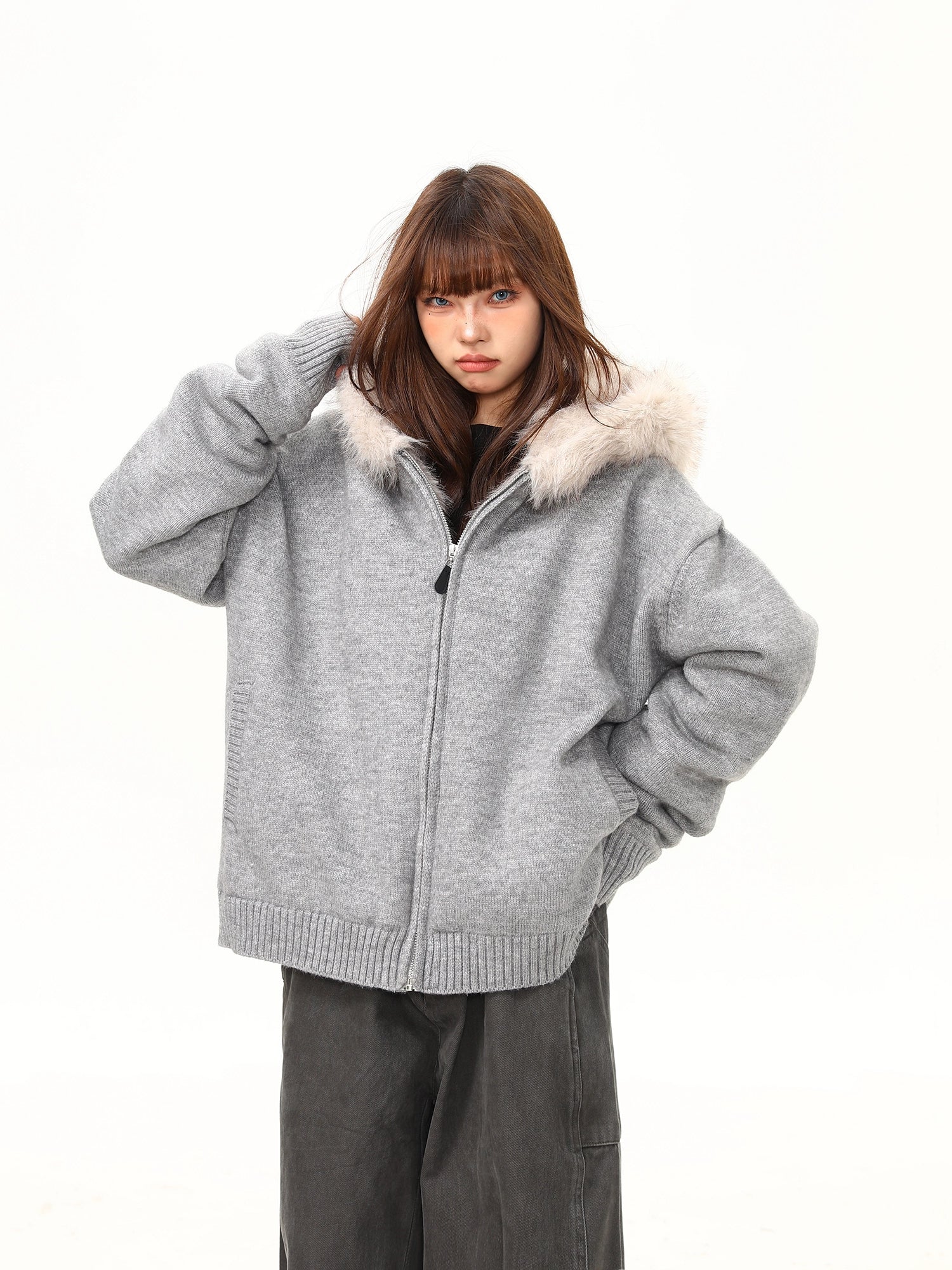 Frostbite Plush Knit Hoodie Jacket