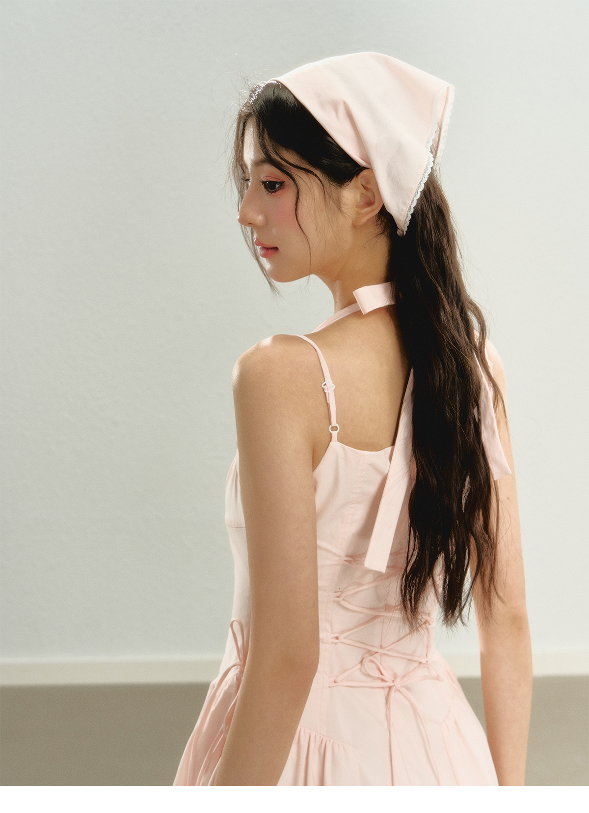 Pink Halter Bow Maxi Summer Dress