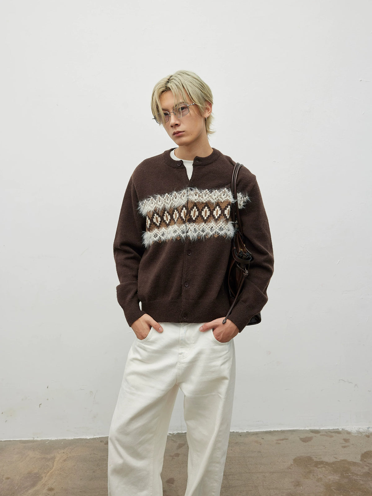 Alden Fair Isle Fuzzy Knit Cardigan