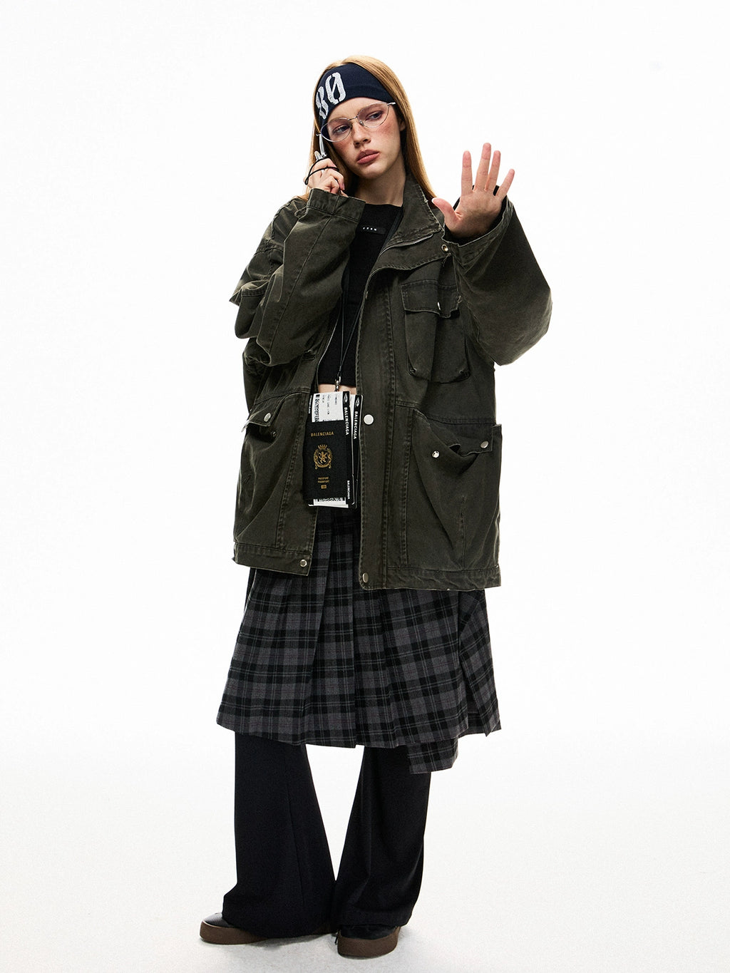 Oversized Olive Green Utility Jacket by Ezek | Chiclara