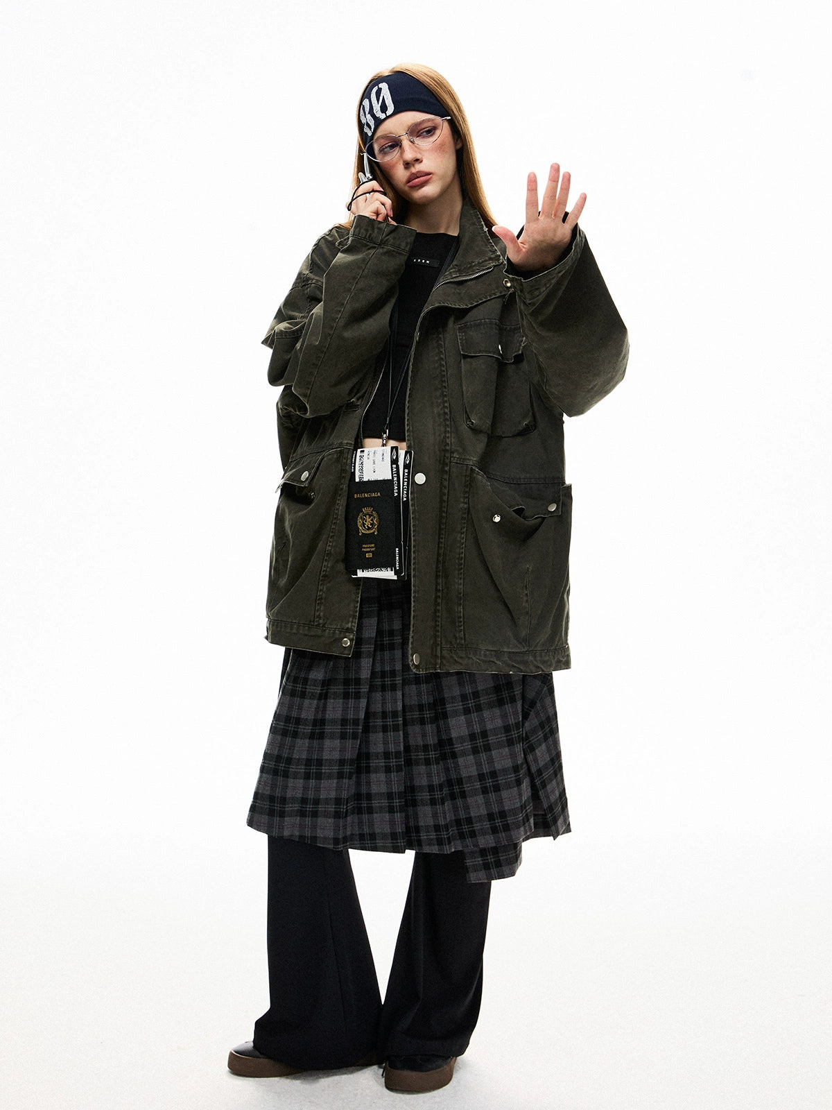 Oversized Olive Green Utility Jacket