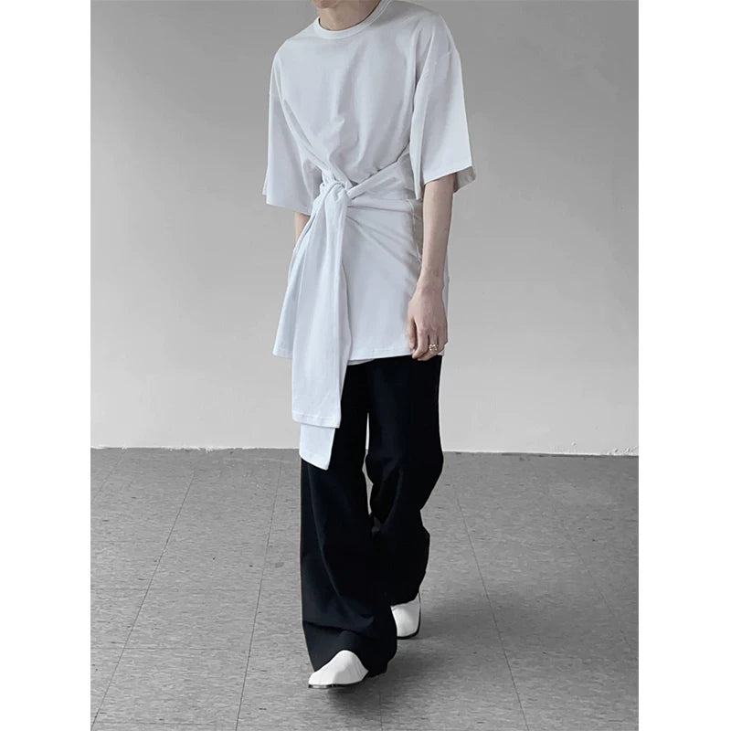 White Sash Wrap Tee