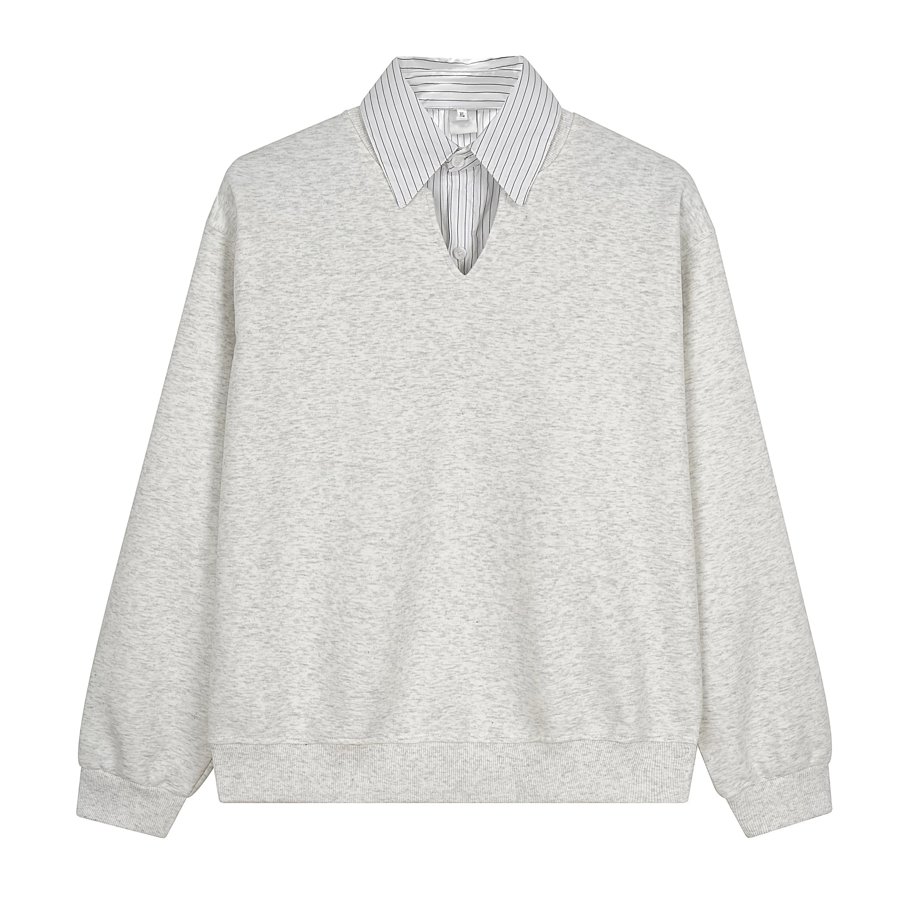 Scholarly Layered V‑Neck Sweatshirt