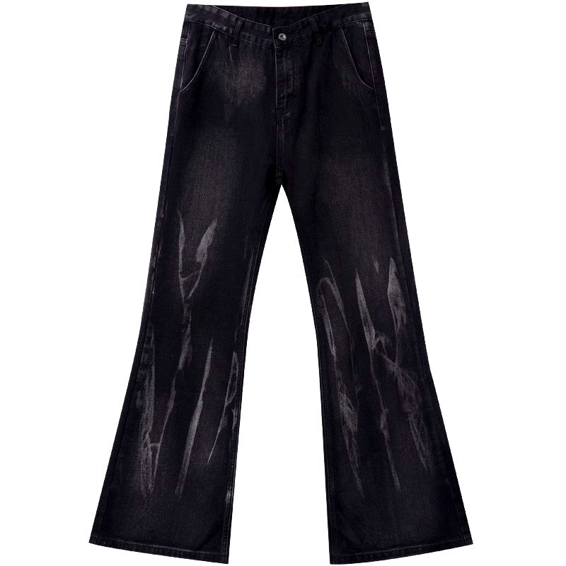 Lightning Wash Wide Leg Jeans