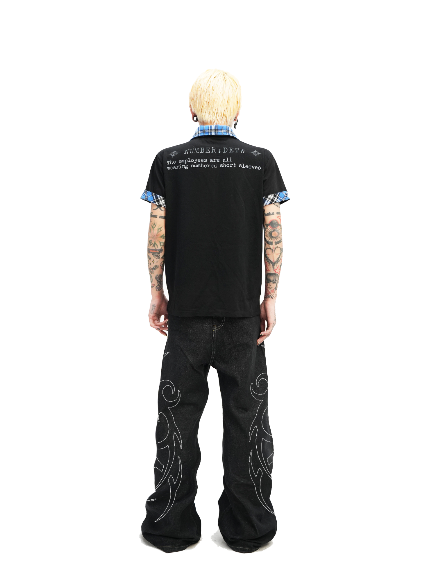 Plaid Lock Target Script Polo