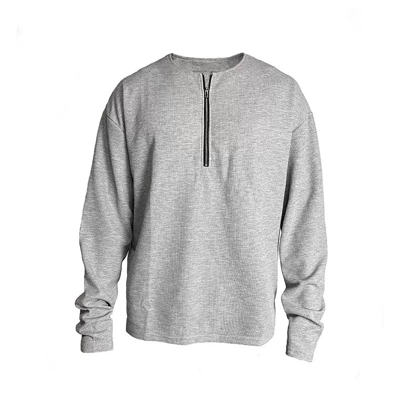 Minimal Half-Zip Long-Sleeve Sweatshirt