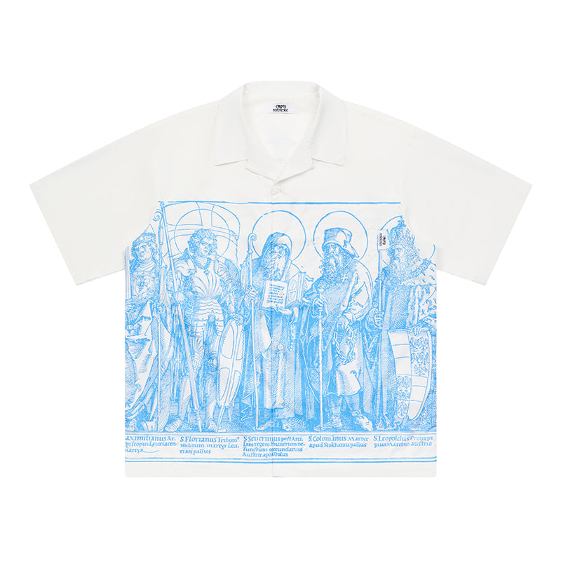 Artistic Genesis Hand Painted Lines Short Sleeve Shirt - chiclara