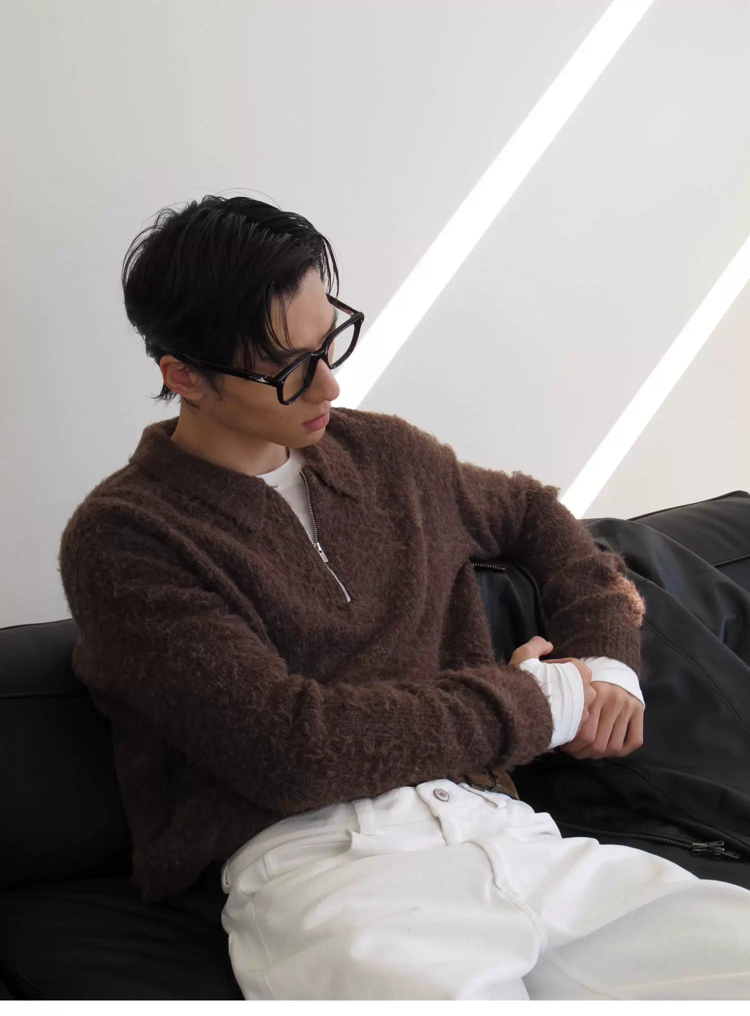 Coffee Cloud Fuzzy Zip Pullover