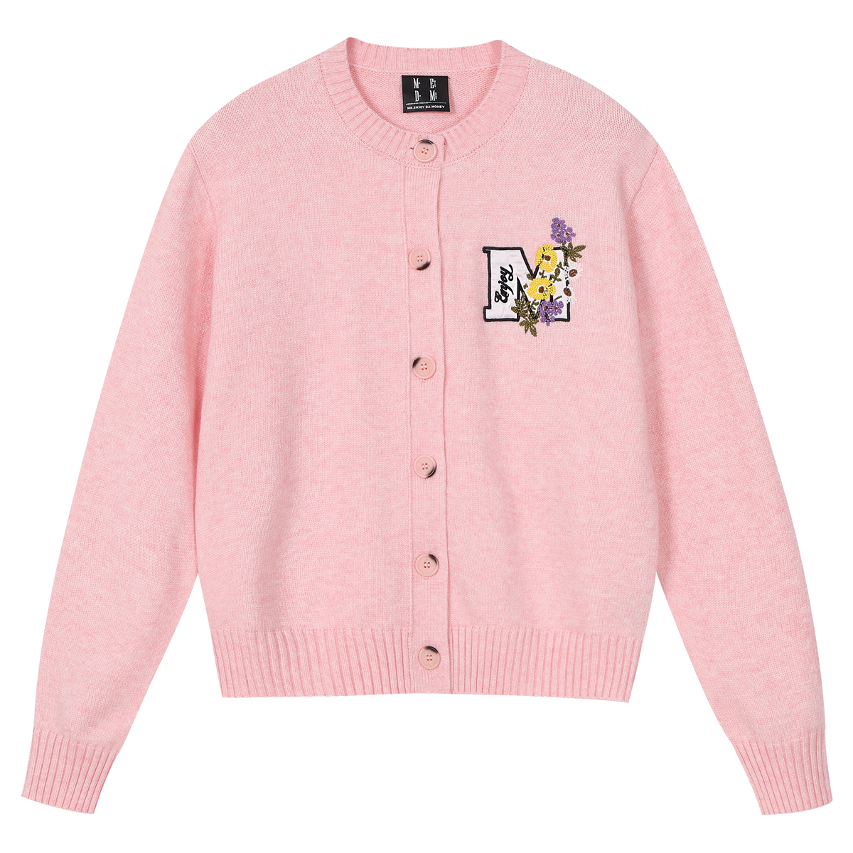Floral Embroidered Button-Up Cardigan