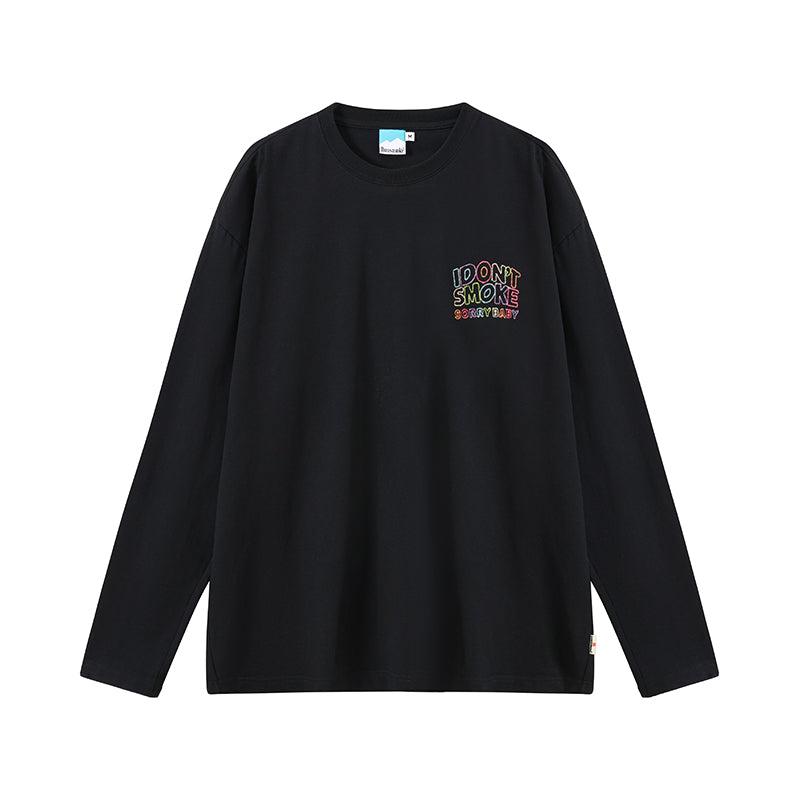 Colorful Logo Stitched Long Sleeve Tee - chiclara