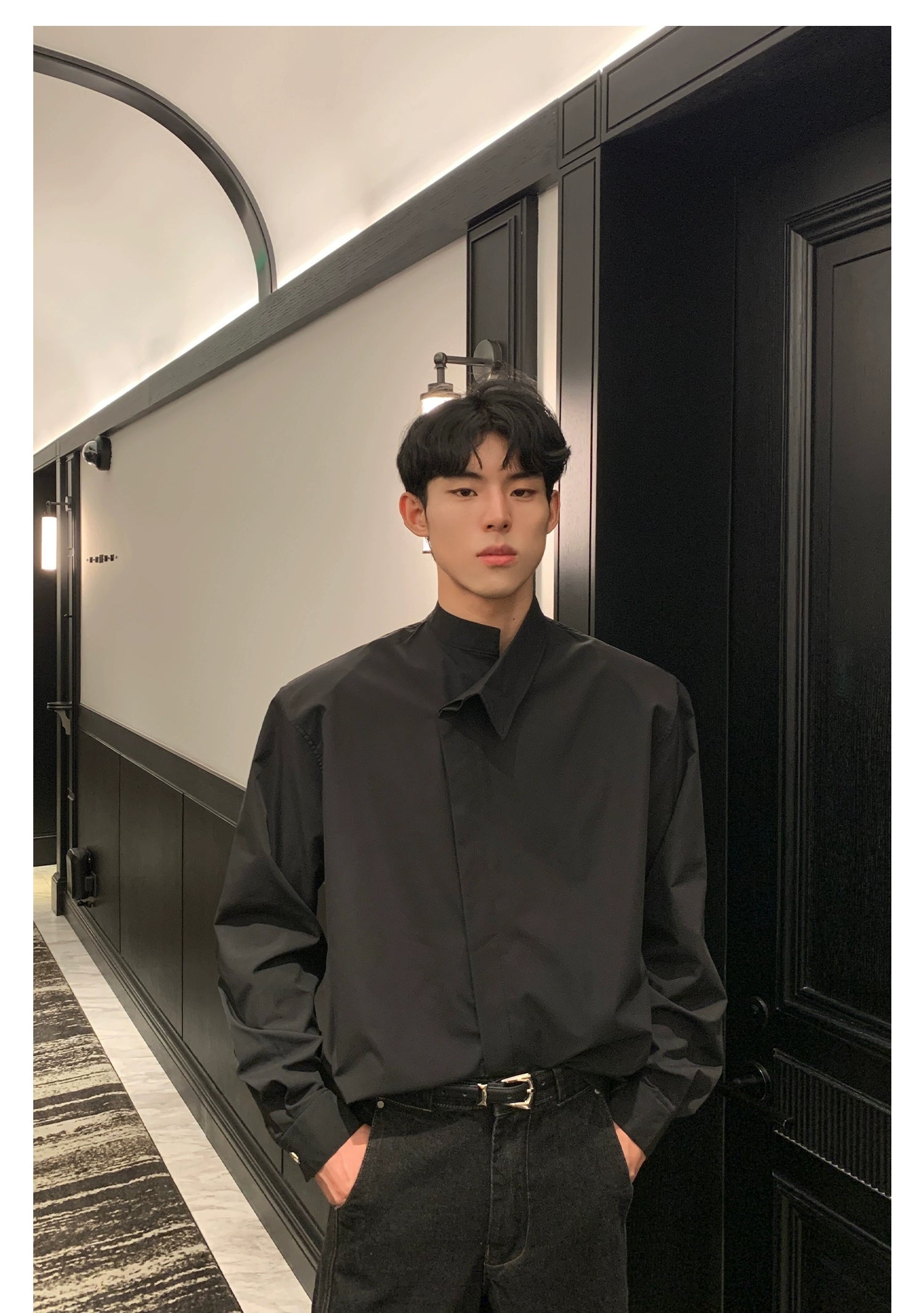 Asymmetric Collar Dress Shirt