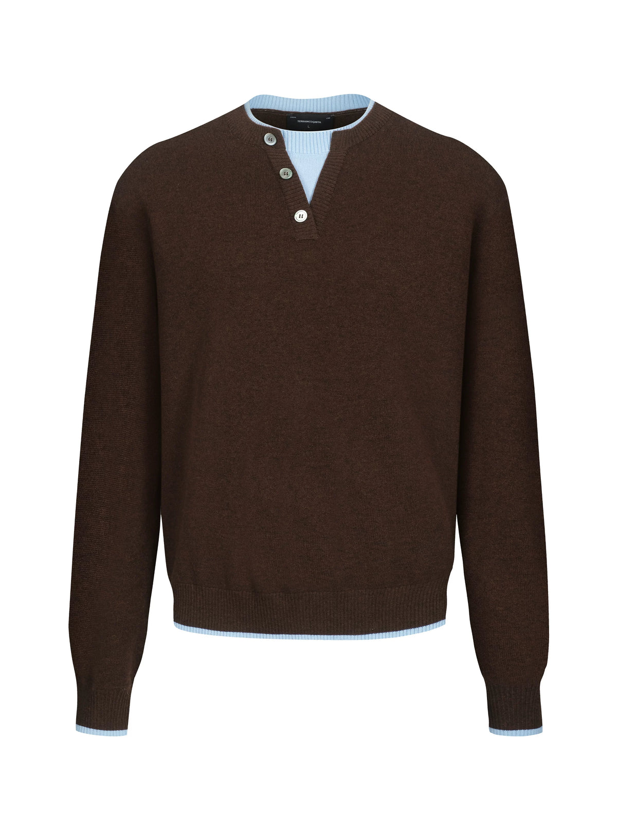 Rowan Henley Wool Knit Sweater