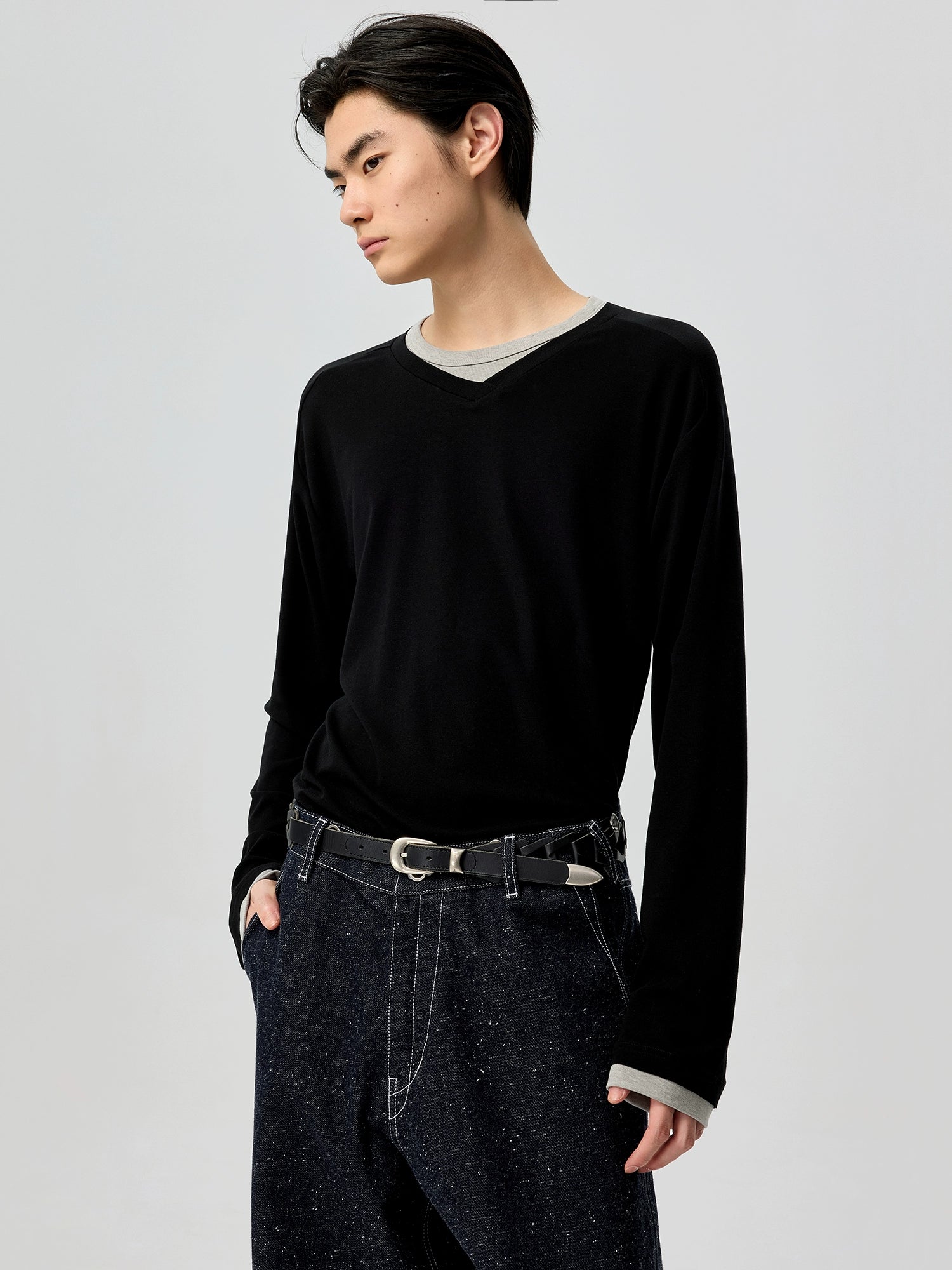 Rivet Weave Dual-Tone Leather Belt