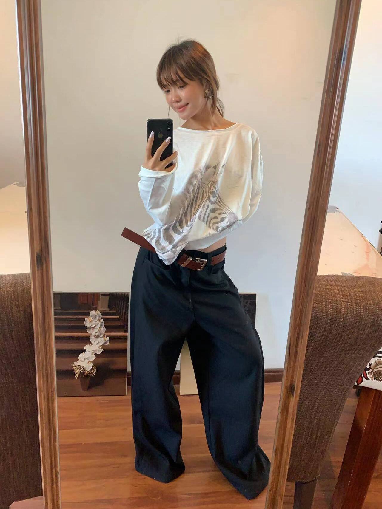 Pleated Wide-Leg Trousers
