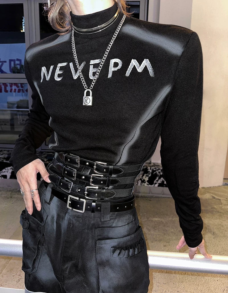 Midnight Reactor Triple-Buckle Corset Belt