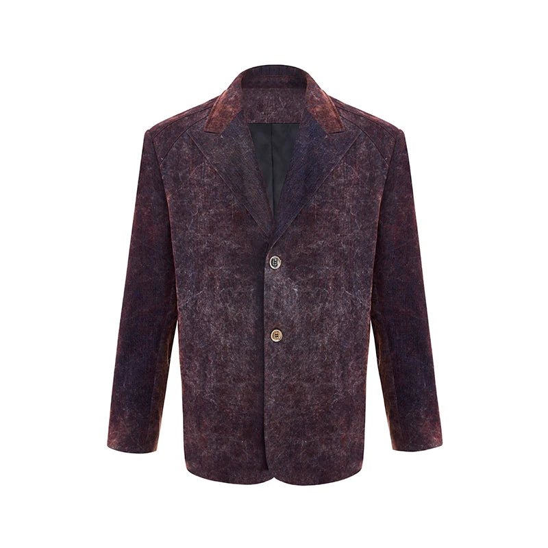 Distressed Velvet Spine Back Blazer