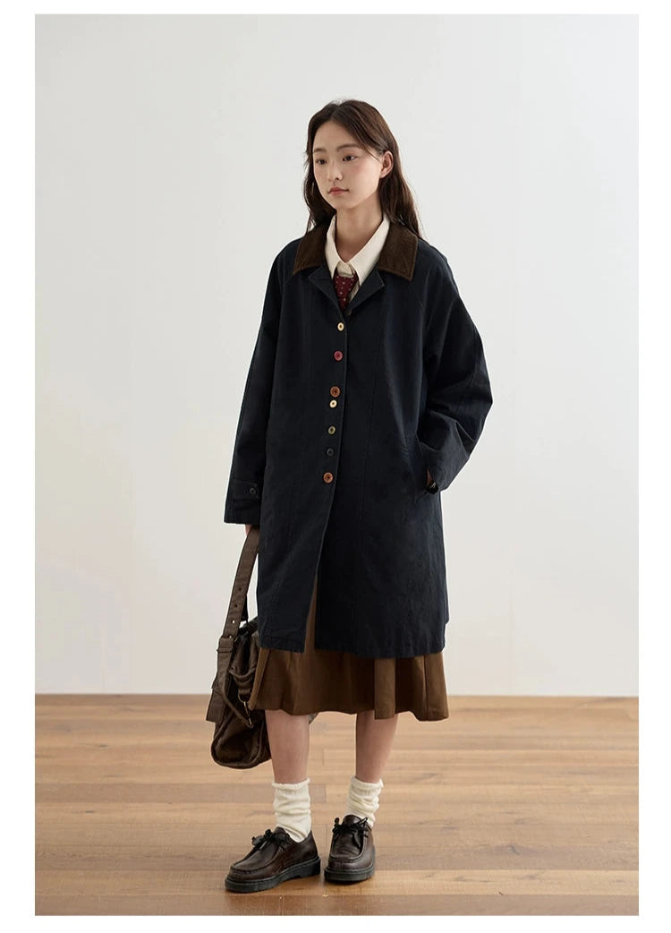 octopusme Vintage-Inspired Oversized Coat - Multi-Color