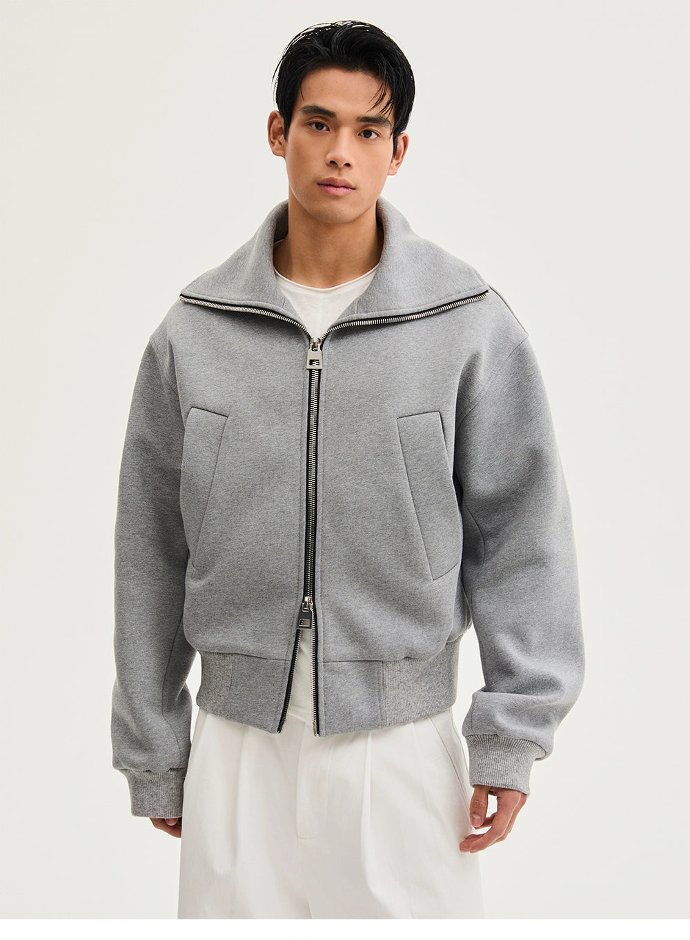 CollarRamp High-Neck Zip Bomber