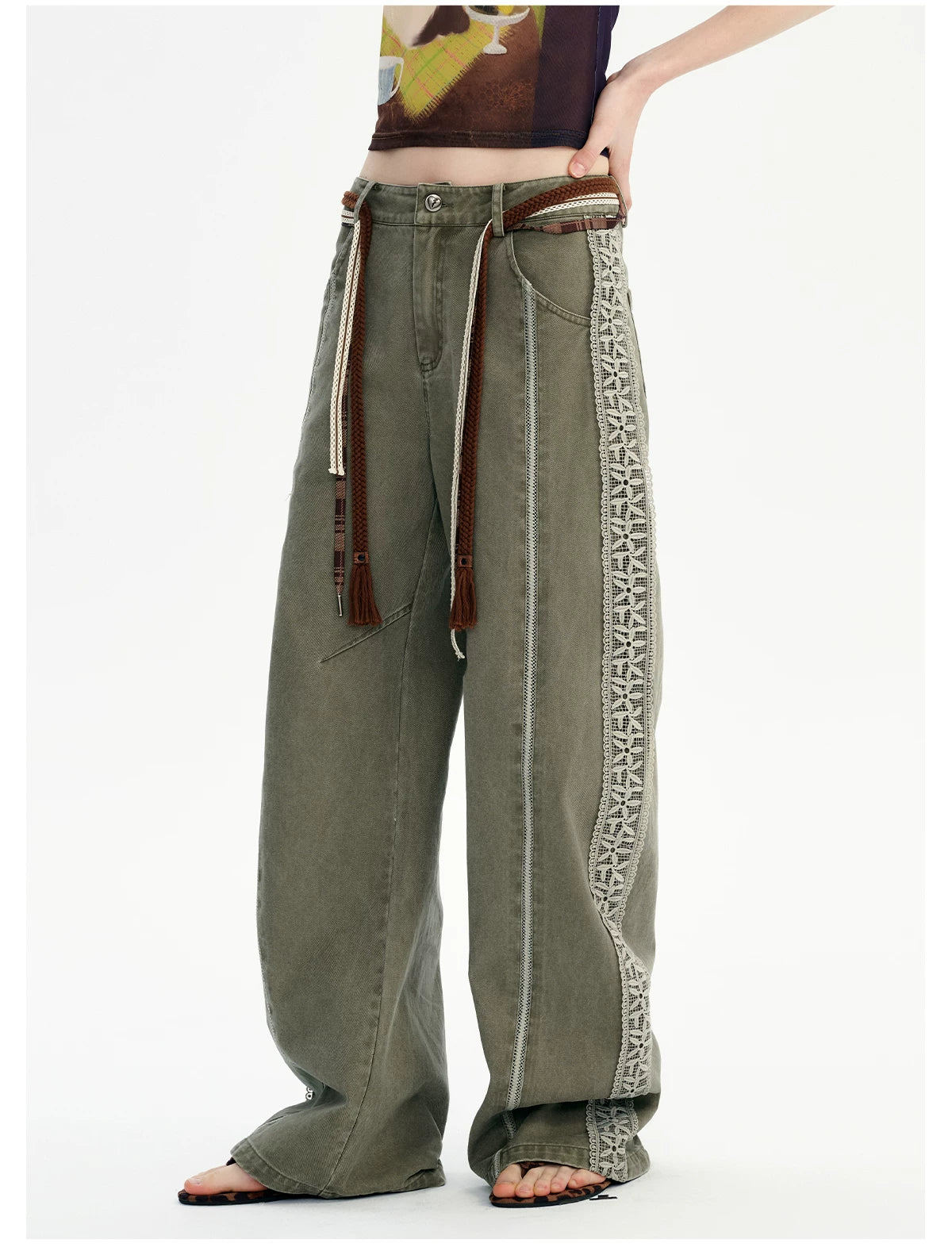 Tapestry Trail Olive Wide‑Leg Pants