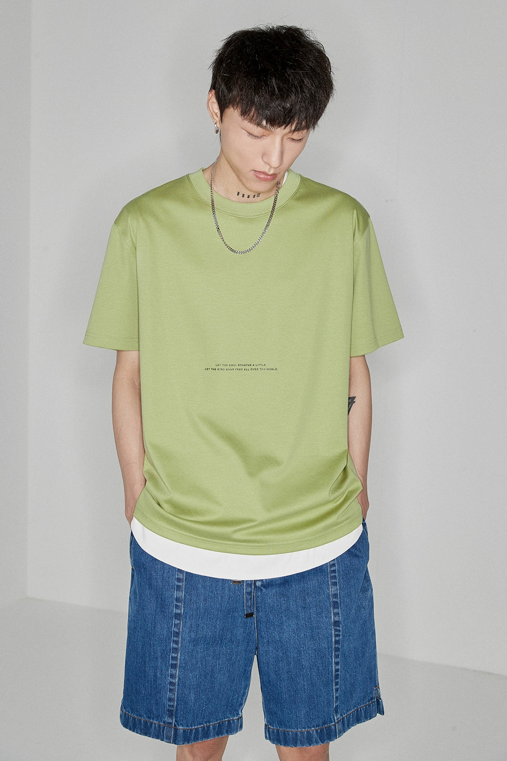 Color Block Letter Print Standard Tee