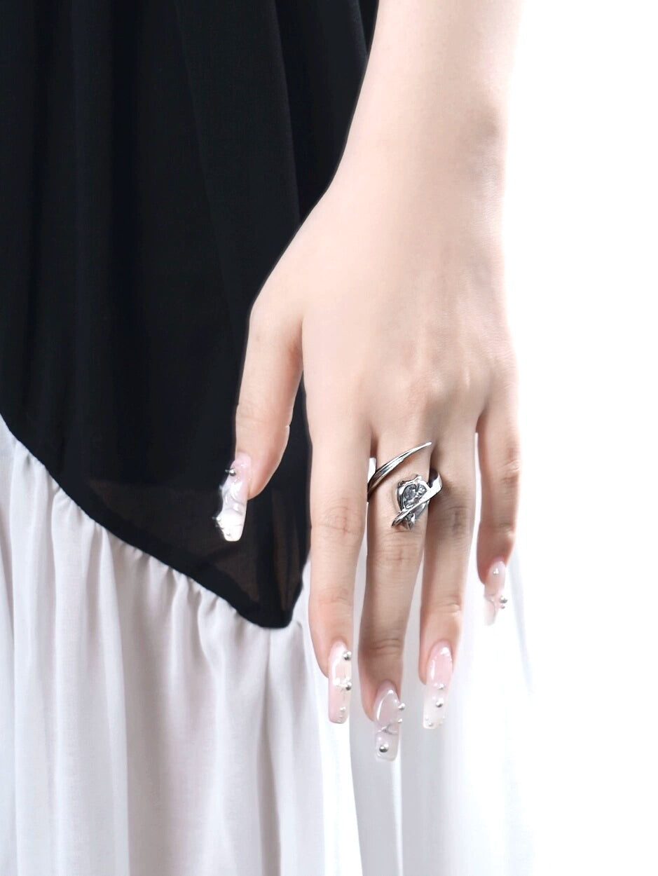 Silver Butterfly Wing Ring