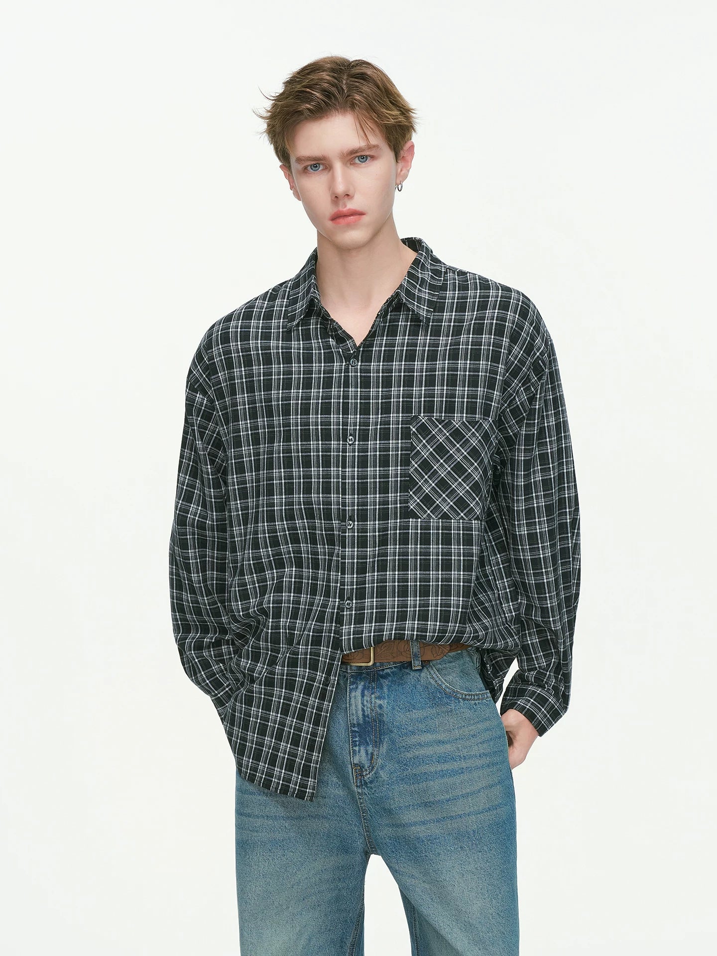 Rust & Coal Oversized Plaid Shirt