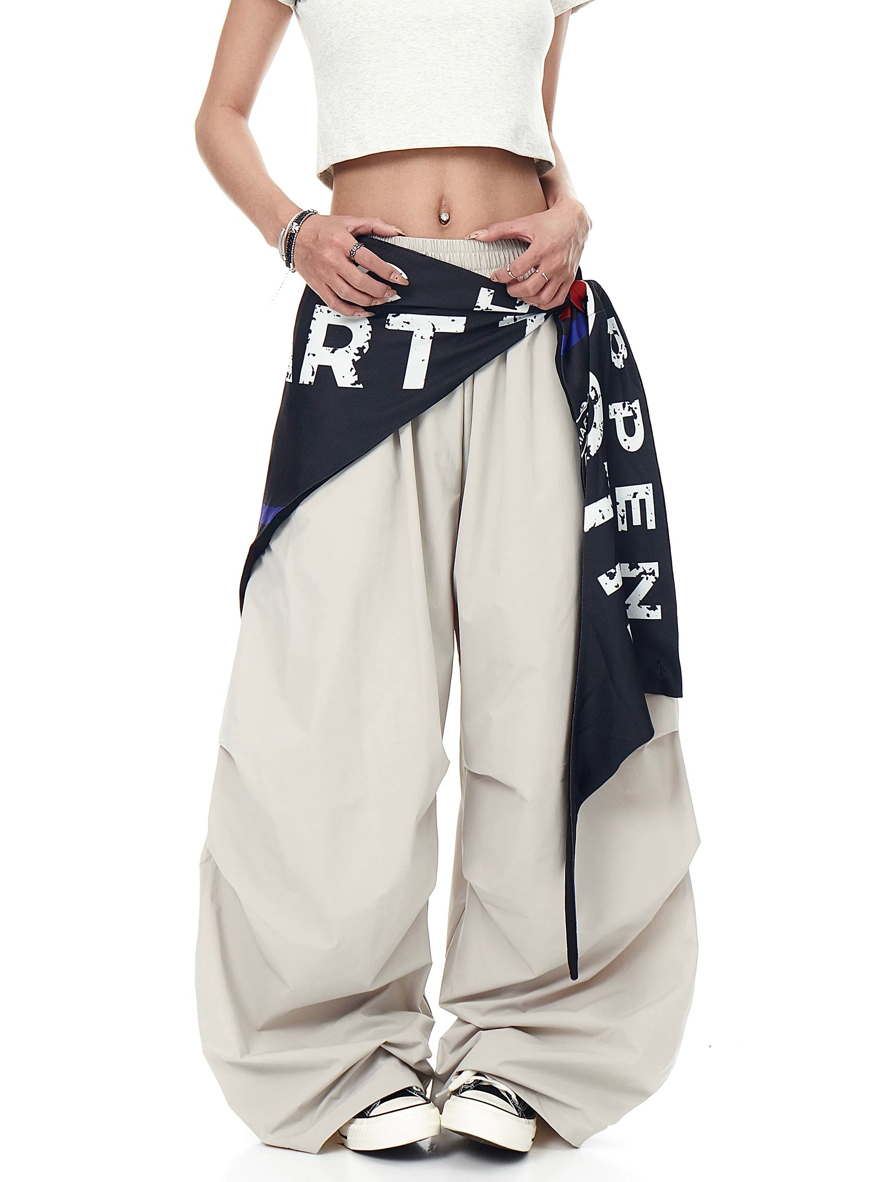 Varsity Drape Parachute Cargo Pants