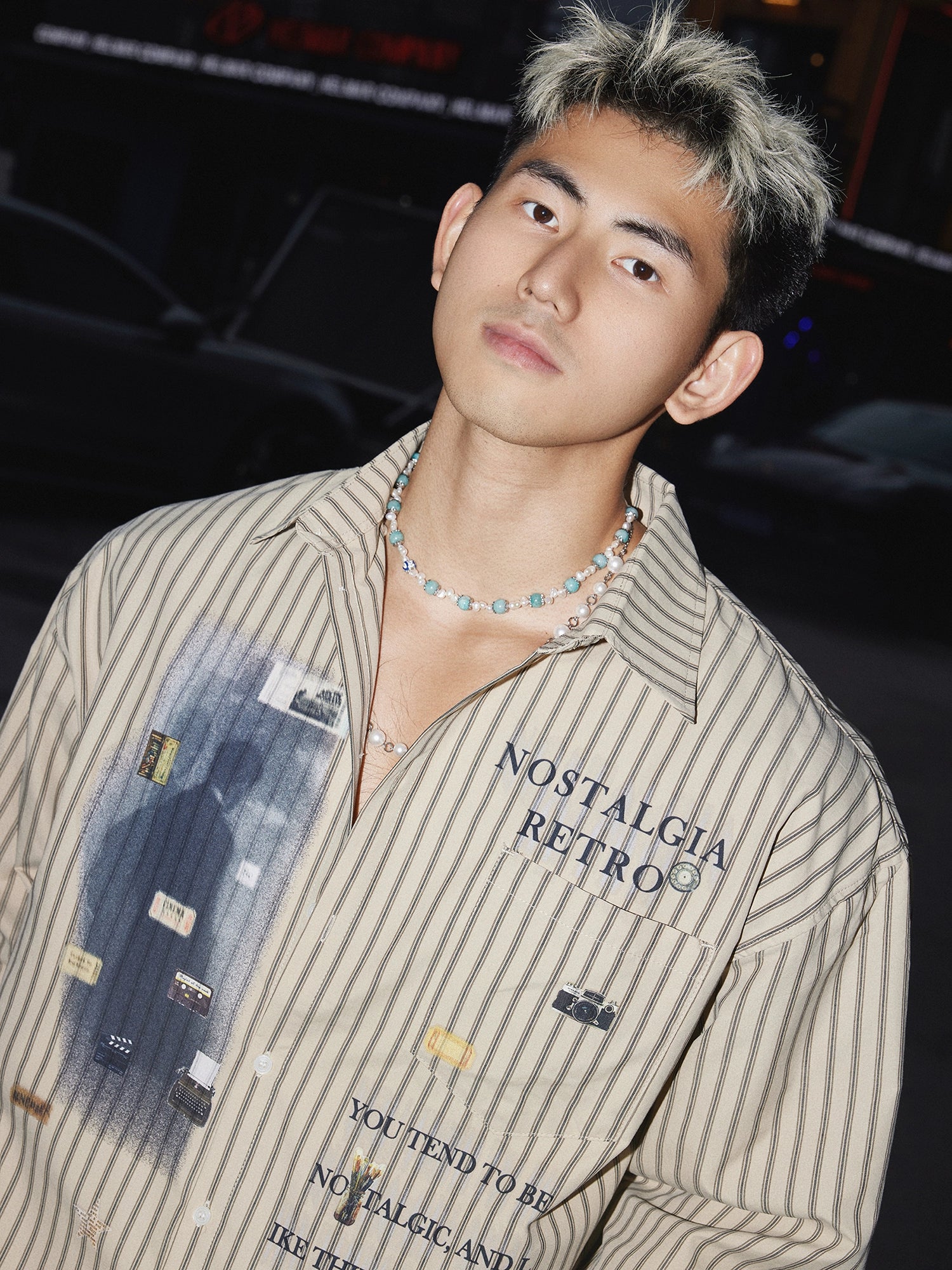 Nostalgia Retro Striped Button Shirt