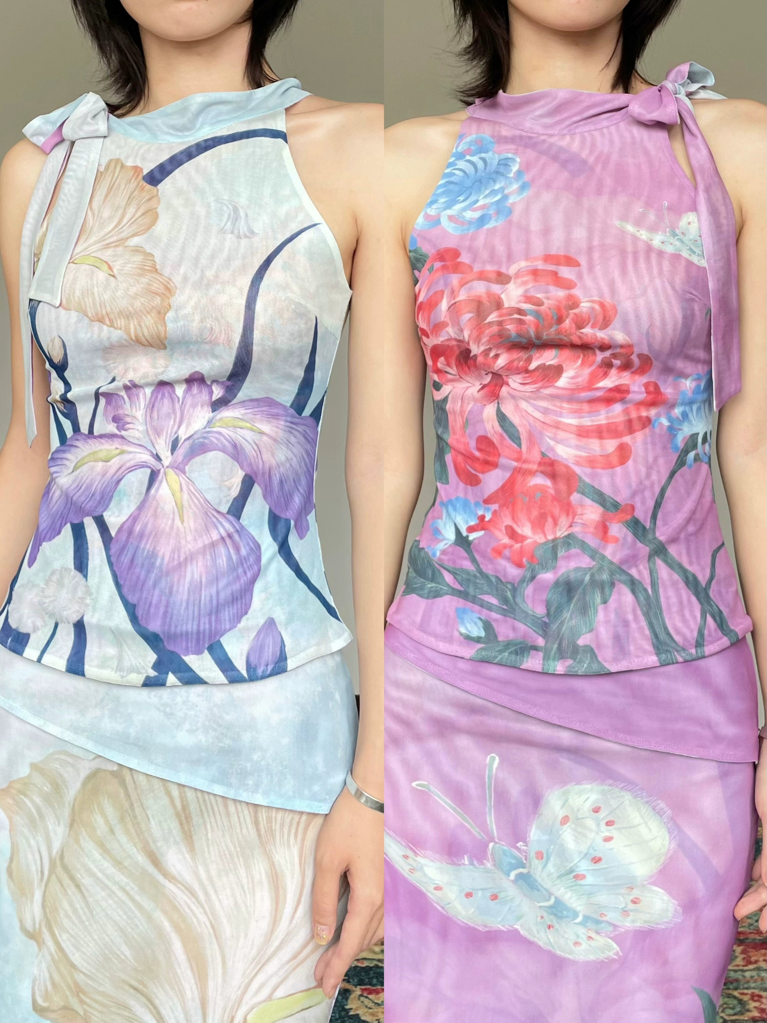 Watercolor Iris Gown