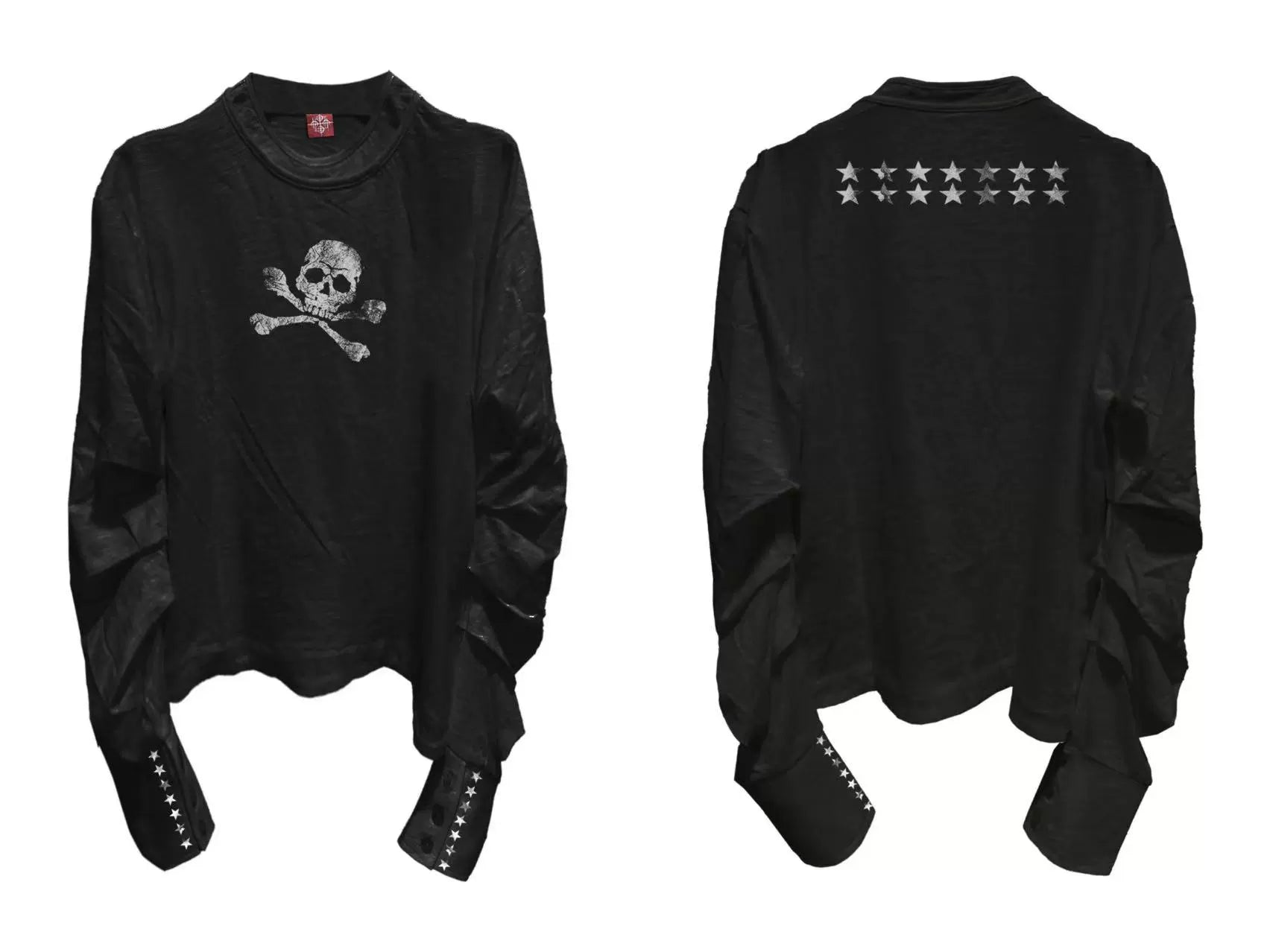 Midnight Raid Ruched Skull Longsleeve Tee