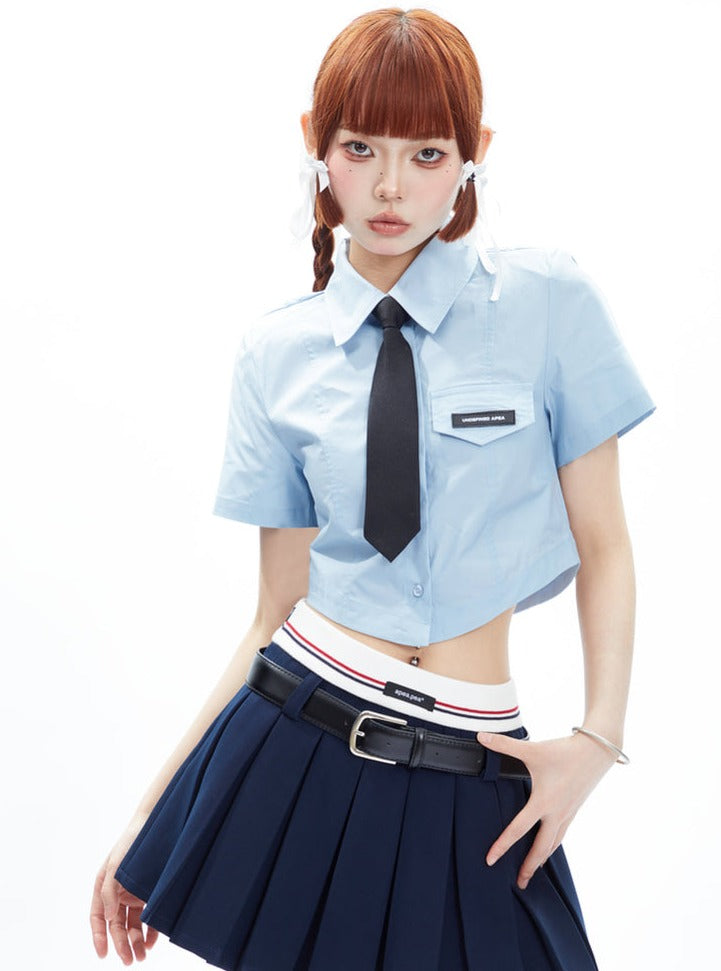 Sky High Crop Uniform Top