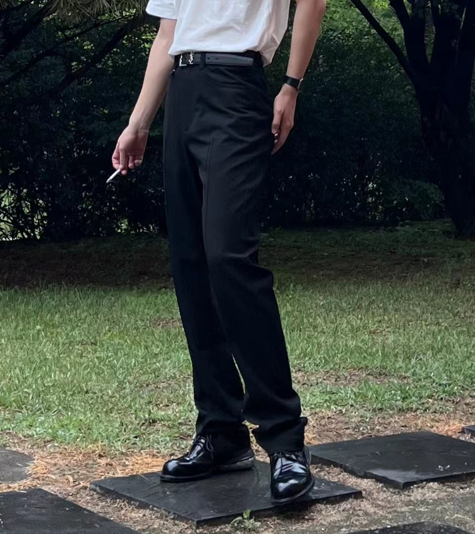 Wrinkle-Resistant Straight-Leg Trousers