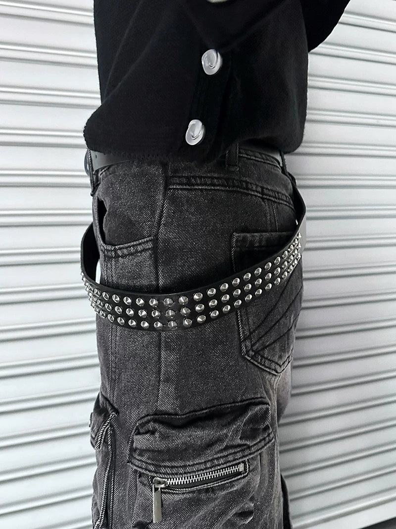 Riot Spine Triple-Stack Stud Belt