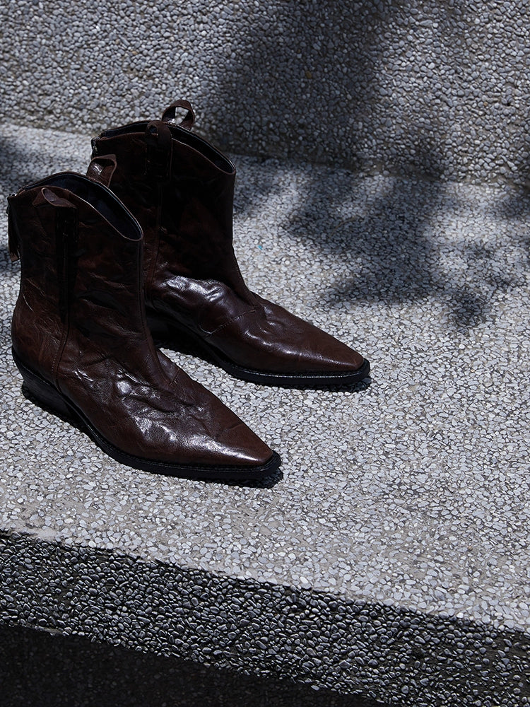 Patent Pointed-Toe Dress Shoes.