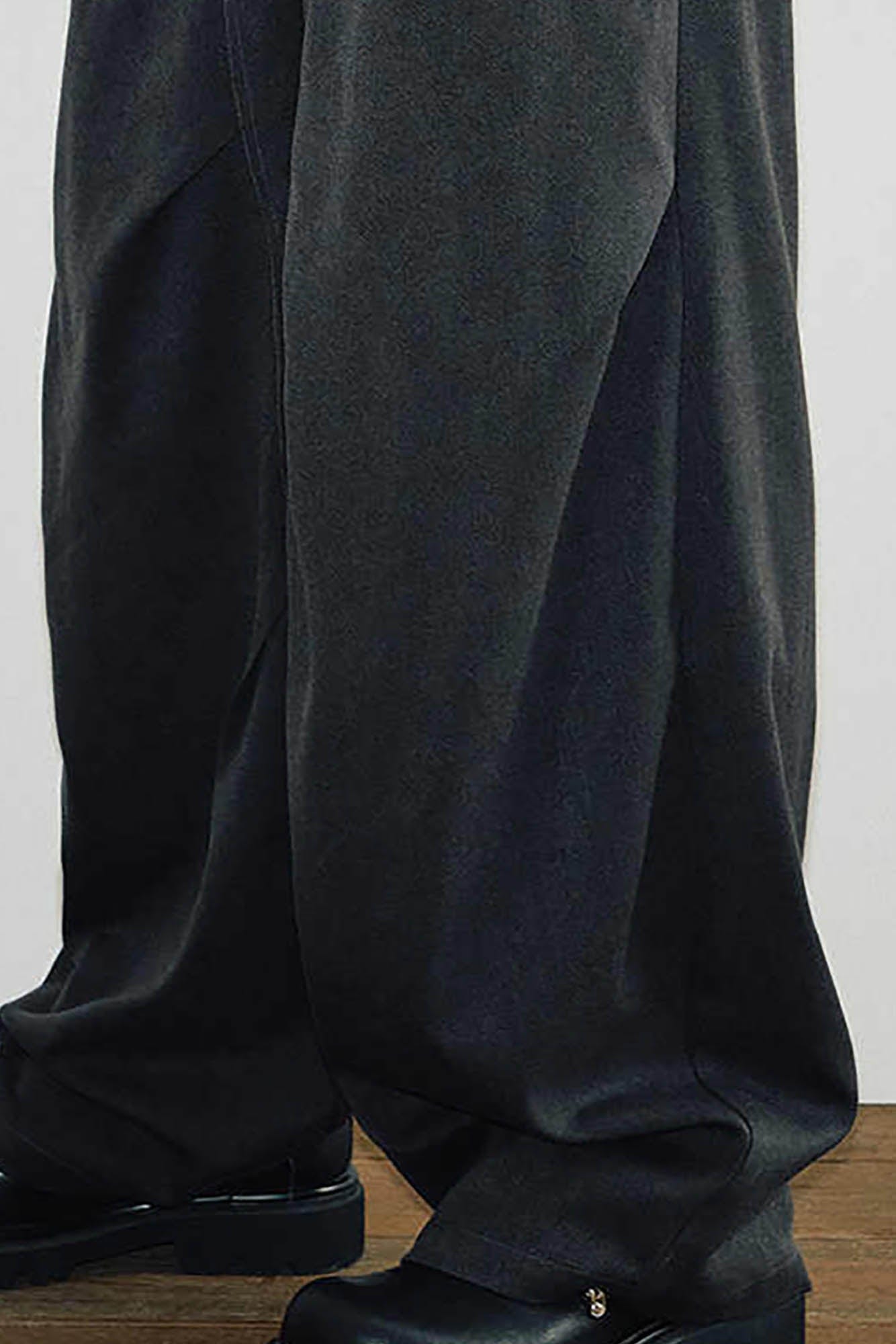 Wide-Leg Black Trousers