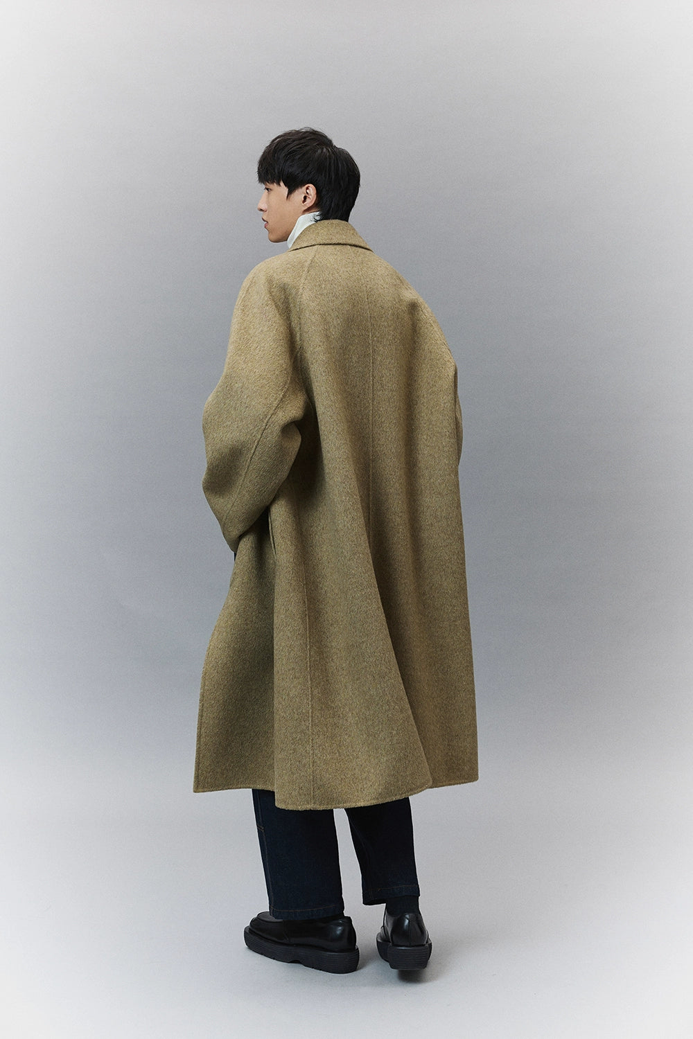 Wool Double-Faced Classic Balmacaan Coat