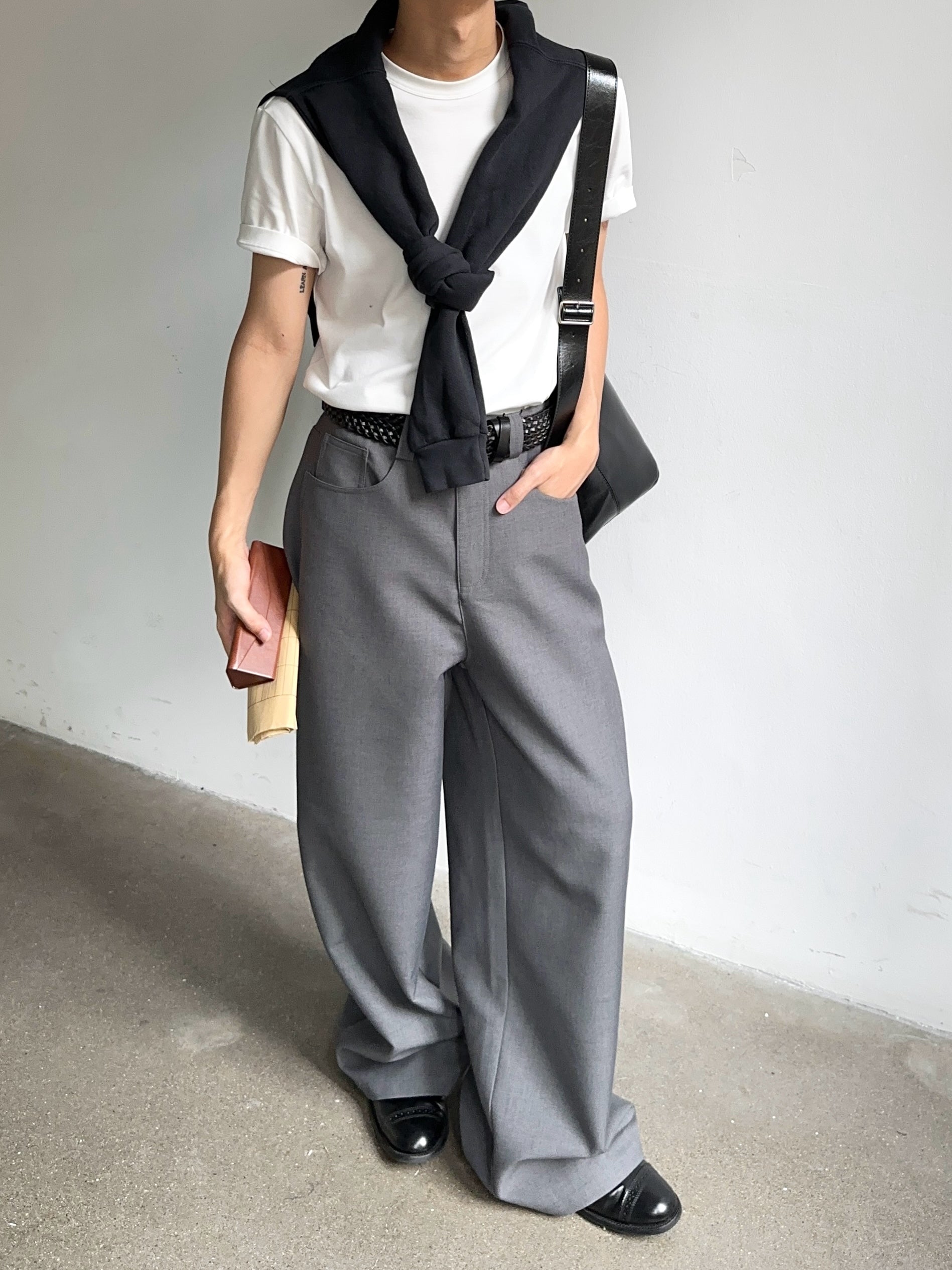 Pleated Wide-Leg Trousers