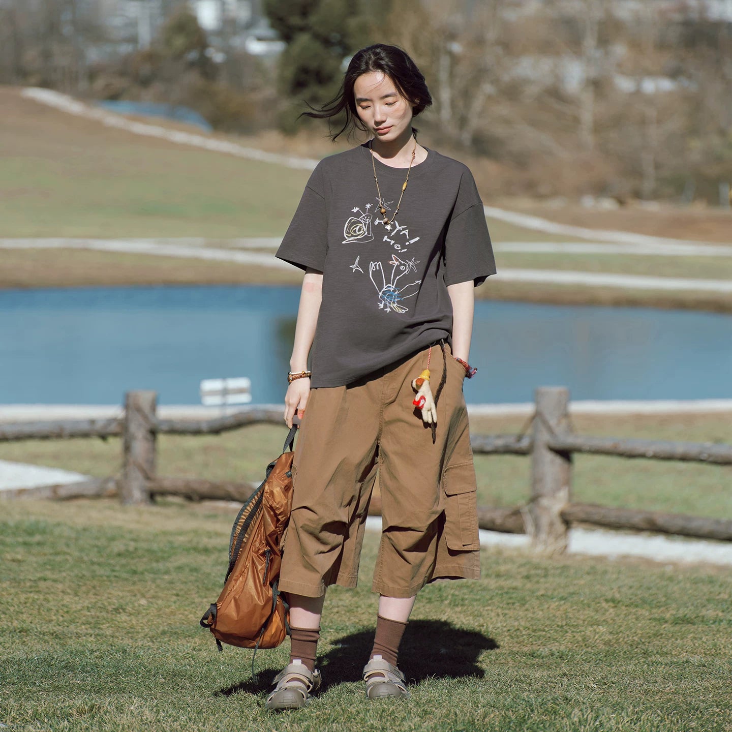Abstract Bird Sketch Oversized T Shirt