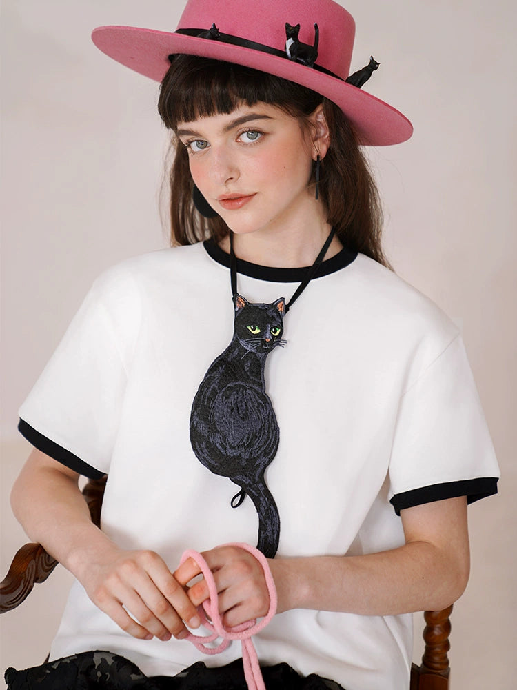 Black Cat Shaped Novelty Tie