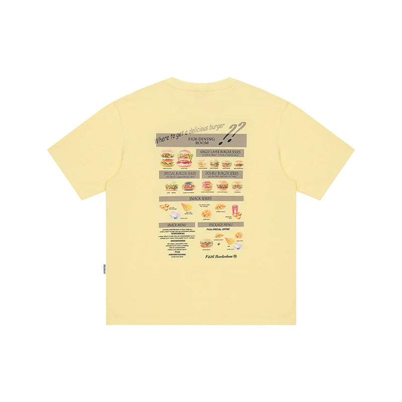 Quirky Hamburger Graphic Couple's T-Shirt - chiclara