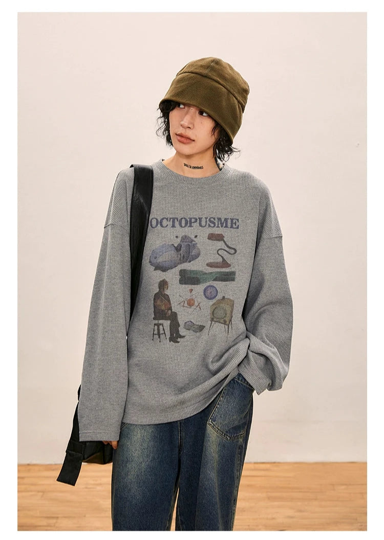 octopusme Oversized Graphic Sweatershirt