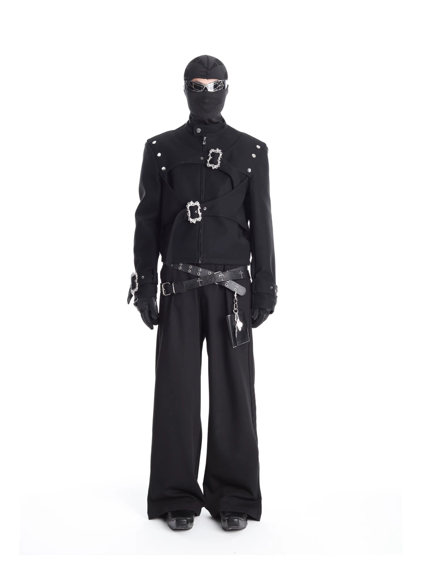 Baroque Harness Buckle Cropped Jacket