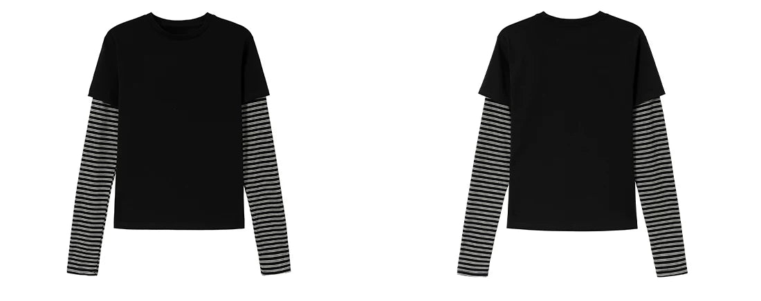 Shadow Stripe Layered Long Sleeve Tee